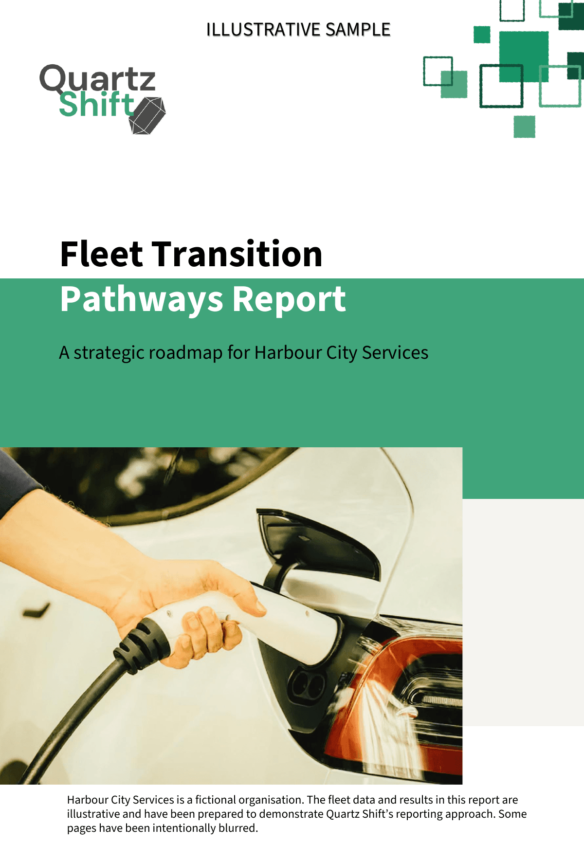 Cover of the illustrative Quartz Shift Fleet Transition Pathways Report